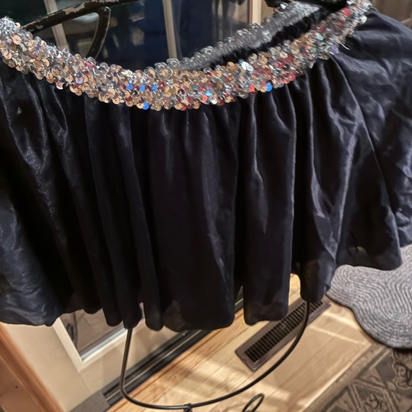 Dansco‎ Black Blue Silver Embellished  2pc Sz. 8-10 Dance Costume - Picture 5 of 5